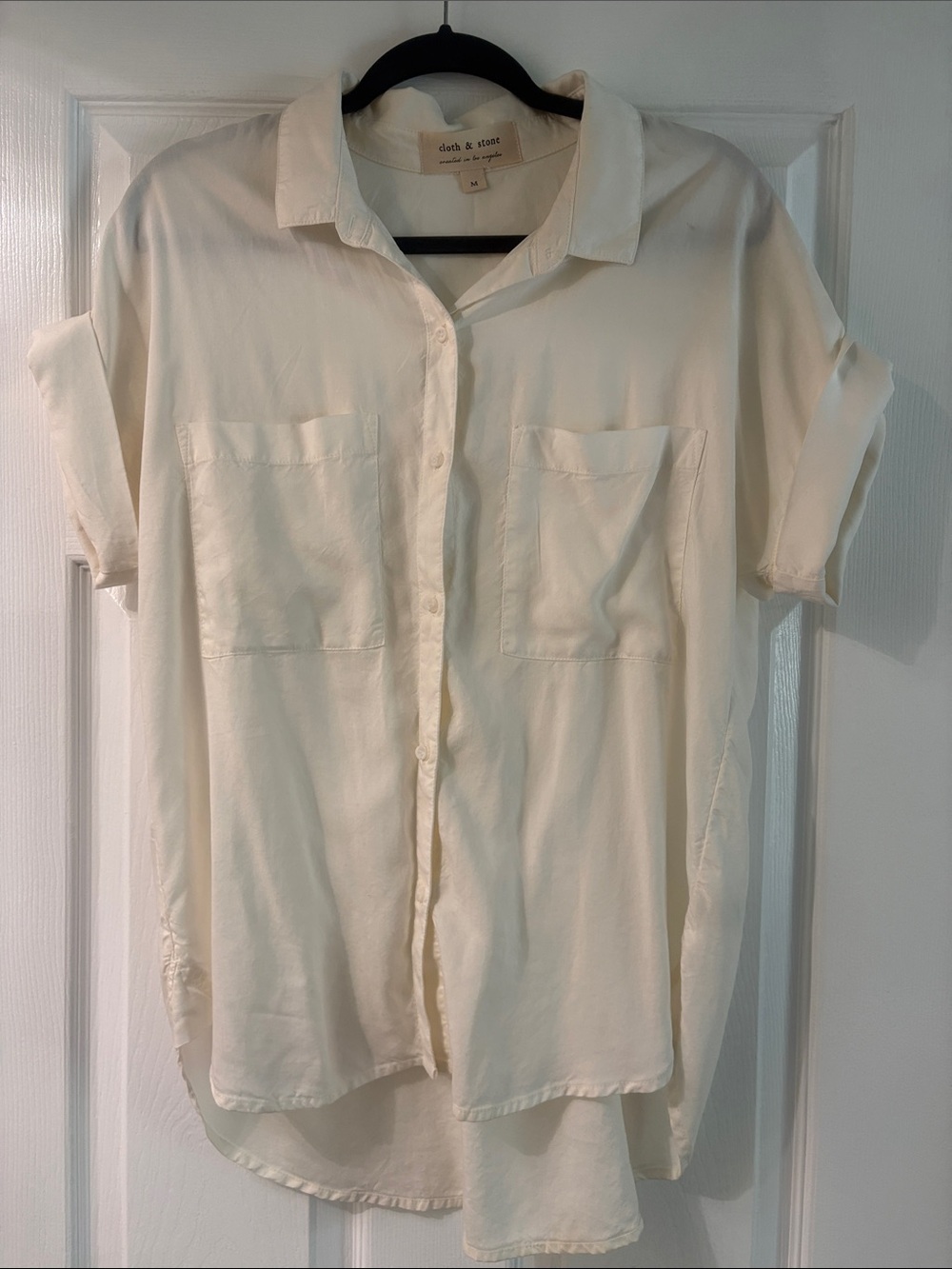 cloth & stone Cream Lightweight Button-Front Blouse